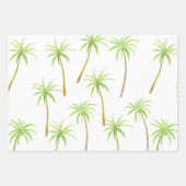 熱帯性ヤシの木の水色グラデーション青 ラッピングペーパーシート (正面3)