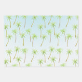 熱帯性ヤシの木の水色グラデーション青 ラッピングペーパーシート (正面)