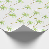 熱帯性ヤシの木の水色 ラッピングペーパー (角)