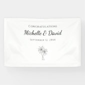 熱帯性ヤシの木の目的地のウェディングエレガント 横断幕 (横)