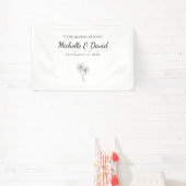 熱帯性ヤシの木の目的地のウェディングエレガント 横断幕 (インサイチュ)