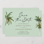 熱帯性ヤシの木の目的地のウェディング救ザD セーブザデート (正面/裏面)