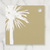 熱帯性ヤシの木の目的地の結婚式メッセージカード フェイバータグ (裏面)