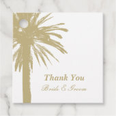 熱帯性ヤシの木の目的地の結婚式メッセージカード フェイバータグ (正面)