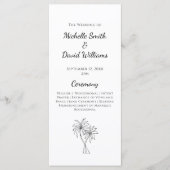 熱帯性ヤシの木の目的地の結婚式 プログラム (正面)