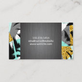 熱帯性ヤシの木パターン | 金属ブラシ 名刺 (裏面)