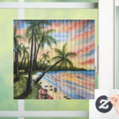 熱帯性ヤシの木ビーチブラインド ウィンドウサイン (ホーム)