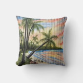 熱帯性ヤシの木ビーチブラインド クッション (正面)