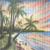 熱帯性ヤシの木ビーチブラインド シール (正面)