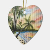 熱帯性ヤシの木ビーチブラインド セラミックオーナメント (左)