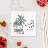 熱帯性ヤシの木ビーチ結婚式ナプキン スタンダードカクテルナプキン (インサイチュ)