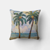 熱帯性ヤシの木油絵 クッション (裏面)