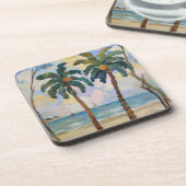 熱帯性ヤシの木油絵 コースター (左側)