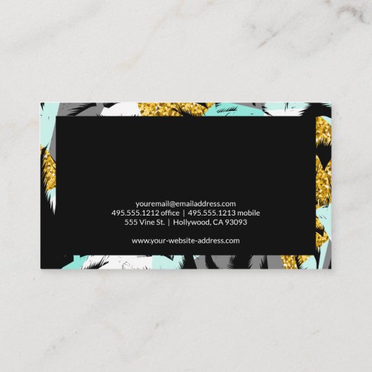 熱帯性ヤシの木 | カメラマン保持カメラ 名刺 (裏面)