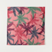 熱帯性ヤシの木：シームレスパターン タペストリー (正面(横))