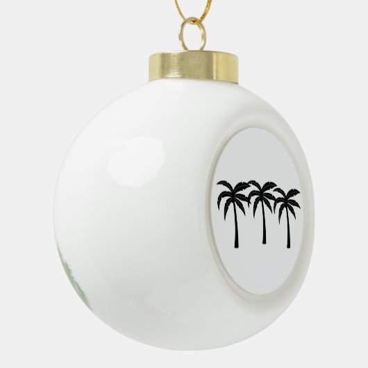 熱帯性ヤシの木 セラミックボールオーナメント (左)