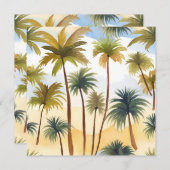 熱帯性ヤシの木 | ビーチ水彩カード (正面/裏面)