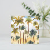 熱帯性ヤシの木 | ビーチ水彩カード (スタンド正面)