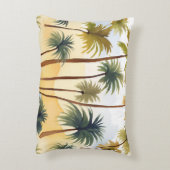 熱帯性ヤシの木 | ビーチ水絵を描色 アクセントクッション (裏面(縦))