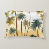 熱帯性ヤシの木 | ビーチ水絵を描色 アクセントクッション (裏面)