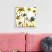熱帯性ヤシの木 | ビーチ水絵を描色 キャンバスプリント (インサイチュ (リビング))
