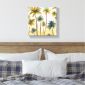 熱帯性ヤシの木 | ビーチ水絵を描色 キャンバスプリント (インサイチュ (寝室))