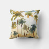 熱帯性ヤシの木 | ビーチ水絵を描色 クッション (裏面)
