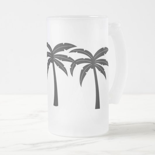 熱帯性ヤシの木 フロストグラスビールジョッキ (正面右)