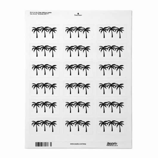 熱帯性ヤシの木 ラベル (フルシート)