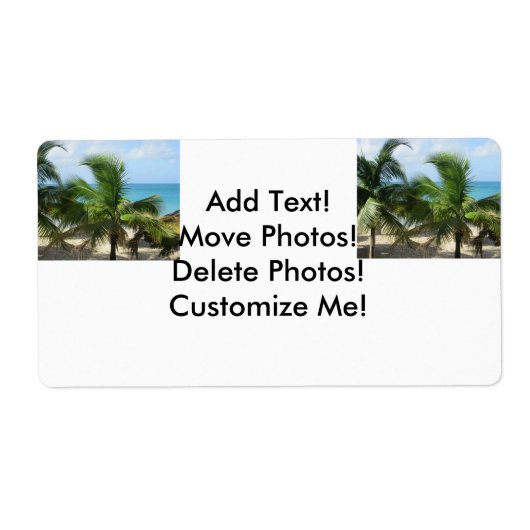 熱帯性ヤシの木 ラベル (正面)