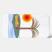 熱帯性ヤシの木、太陽、波 Case-Mate iPhoneケース (裏面 (横))