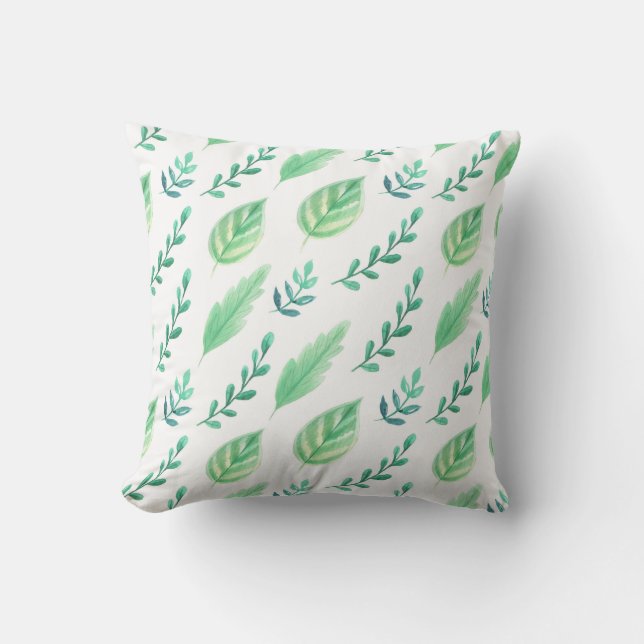 熱帯性ヤシの水色パターン アウトドアクッション (正面)