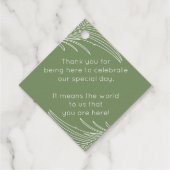 熱帯性ヤシの葉の輪郭実在箔。 フェイバータグ (裏面)