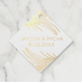 熱帯性ヤシの葉の輪郭実在箔。 フェイバータグ (正面)