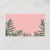熱帯性ヤシの葉ファッションイラストレーションブロガー 名刺 (裏面)