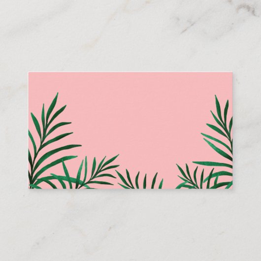 熱帯性ヤシの葉ファッションイラストレーションブロガー 名刺 (裏面)
