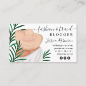 熱帯性ヤシの葉ファッションイラストレーションブロガー 名刺 (正面)