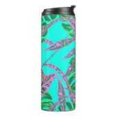 熱帯性ヤシの葉モンステラターコイズピンク タンブラー (回転左)