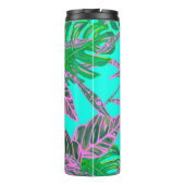 熱帯性ヤシの葉モンステラターコイズピンク タンブラー (裏面)