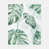 熱帯性ヤシの葉 フリースブランケット (正面)