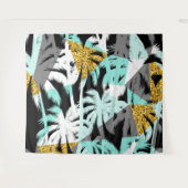 熱帯性ヤシモダンの木幾何模様 タペストリー (正面(横))