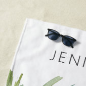 熱帯性ヤシモダンの木 ビーチタオル (インサイチュ)