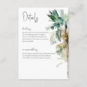 熱帯性ヤシモダン結婚の詳細 エンクロージャーカード (正面)