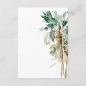 熱帯性ヤシモダン結婚の詳細 エンクロージャーカード (裏面)