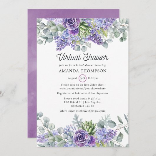 熱帯性ユーカリ多糖類仮想シャワー 招待状 (正面/裏面)