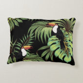 熱帯性ヴィンテージトゥーカン葉、ヤシフローラ船員 アクセントクッション (裏面)