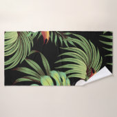 熱帯性ヴィンテージトゥーカン、ヤシ葉のフローラ船員 バスタオル (バスタオル)