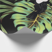 熱帯性ヴィンテージトゥーカン、ヤシ葉のフローラ船員 ラッピングペーパー (角)