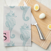 熱帯性乗用馬、乗用馬パターン、モノグラム キッチンタオル (四つ折り)