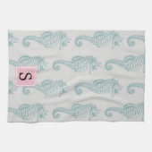 熱帯性乗用馬、乗用馬パターン、モノグラム キッチンタオル (横)